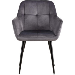 Ensemble de 2 chaises de salle à manger Emia en velours gris