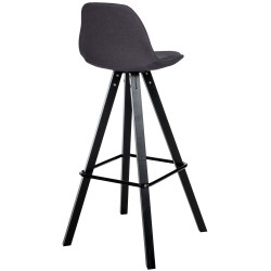 Tabouret de bar Corbin tissu carré gris foncé