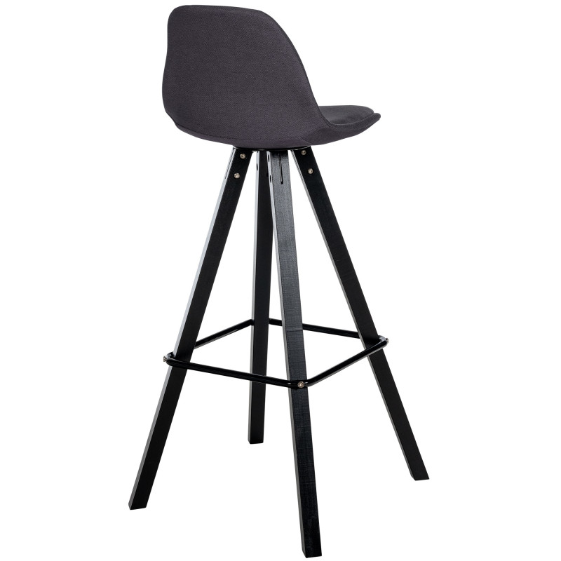 Tabouret de bar Corbin tissu carré gris foncé