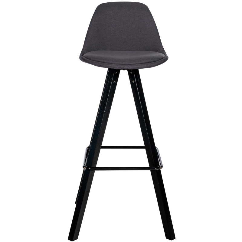 Tabouret de bar Corbin tissu carré gris foncé