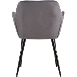 Lot de 2 chaises de salle à manger Emia velours gris