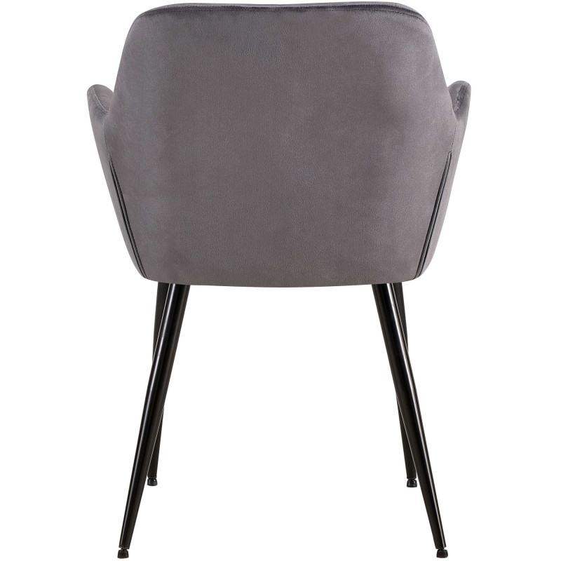 Lot de 2 chaises de salle à manger Emia velours gris