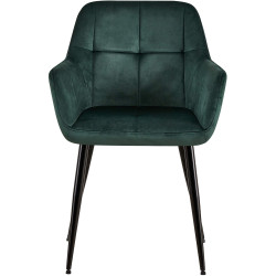 Lot de 2 chaises de salle à manger Emia en velours vert