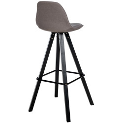 Tabouret de bar Corbin tissu carré taupe