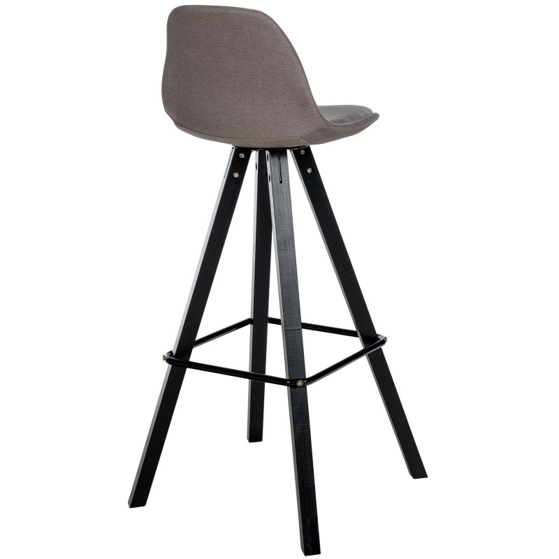 Tabouret de bar Corbin tissu carré taupe