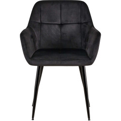 Lot de 2 chaises de salle à manger Emia en velours noir