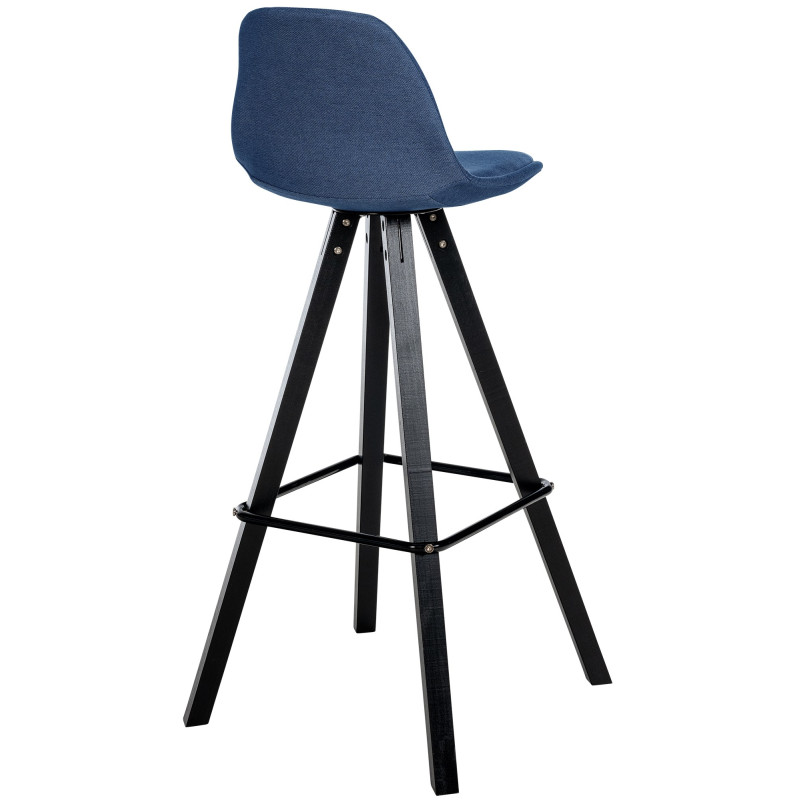 Tabouret de bar Corbin tissu carré bleu