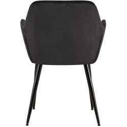 Lot de 2 chaises de salle à manger Emia en velours noir