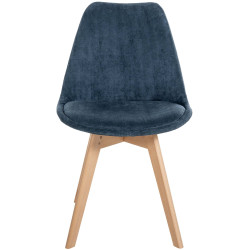 Lot de 4 chaises Linares Cord bleu foncé