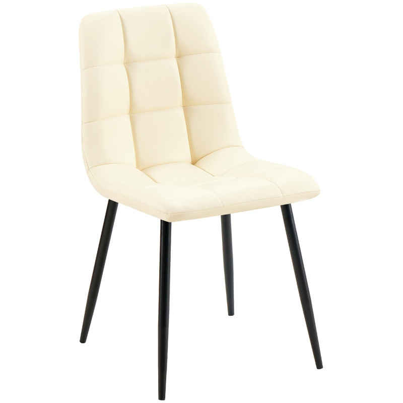 Chaise de salle à manger Antibes en similicuir crème