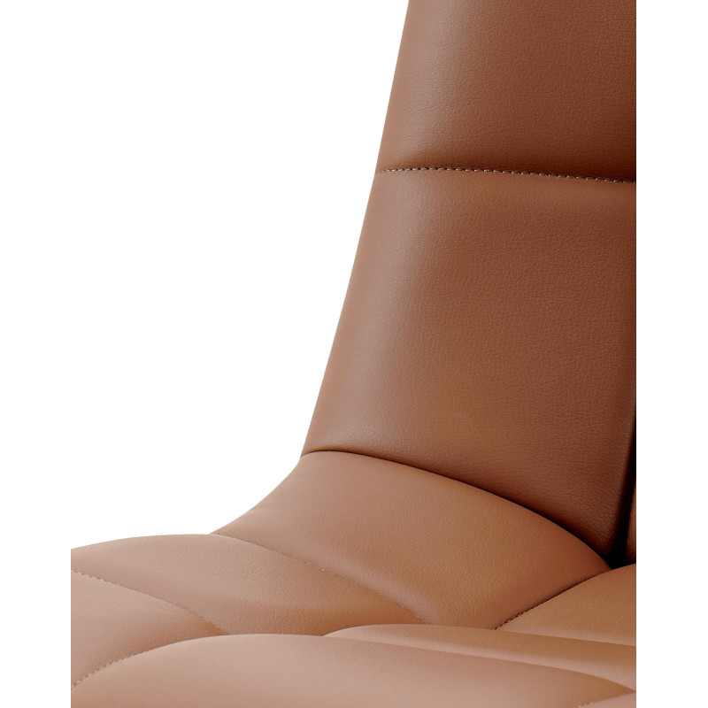 Chaise de salle à manger Antibes, similicuir, marron foncé