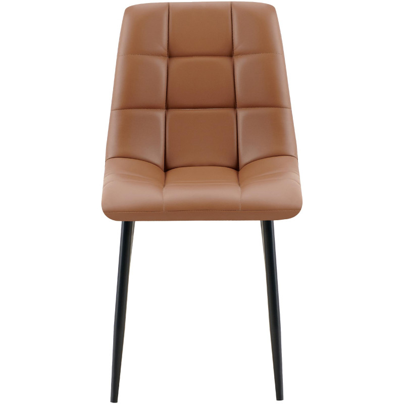 Chaise de salle à manger Antibes, similicuir, marron foncé