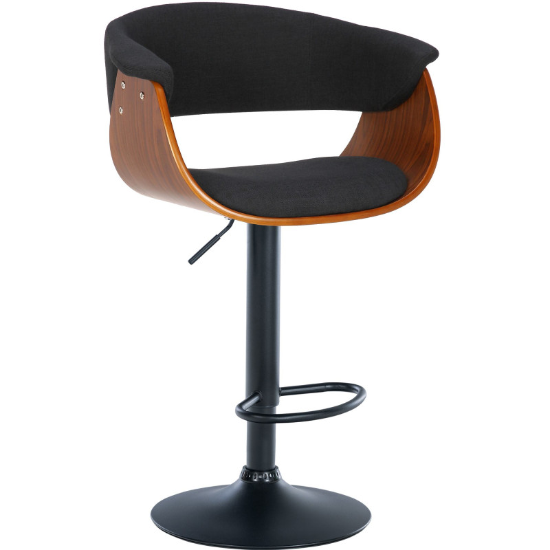 Lot de 2 tabourets de bar en tissu Vestal noyer/noir
