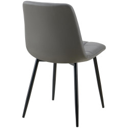 Chaise de salle à manger Antibes, similicuir gris foncé