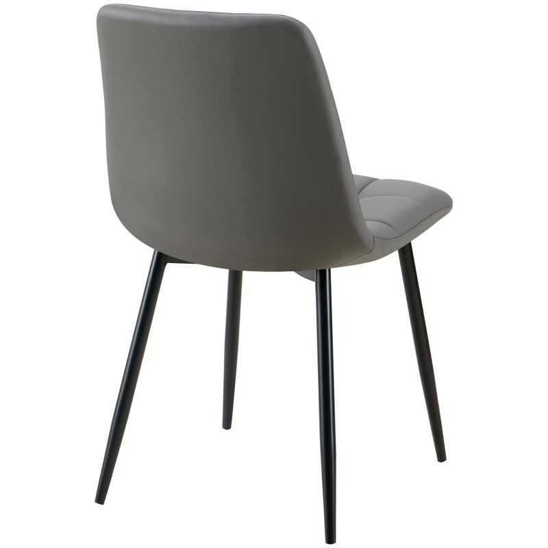 Chaise de salle à manger Antibes, similicuir gris foncé