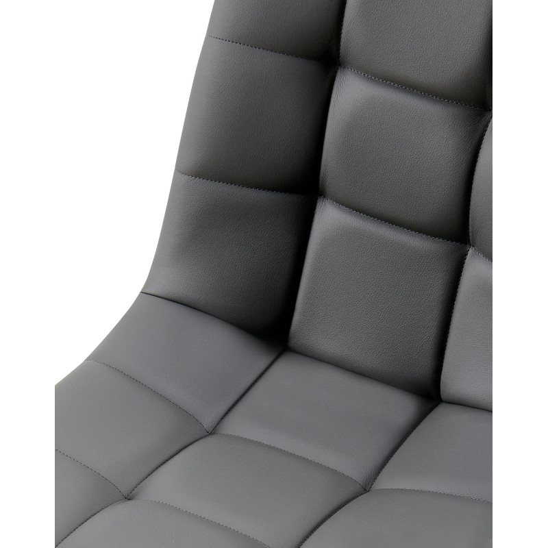 Chaise de salle à manger Antibes, similicuir gris foncé