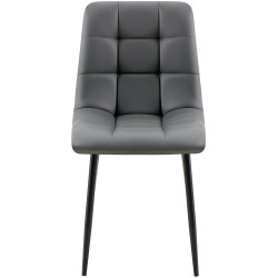 Chaise de salle à manger Antibes, similicuir gris foncé