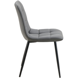 Chaise de salle à manger Antibes, similicuir gris foncé