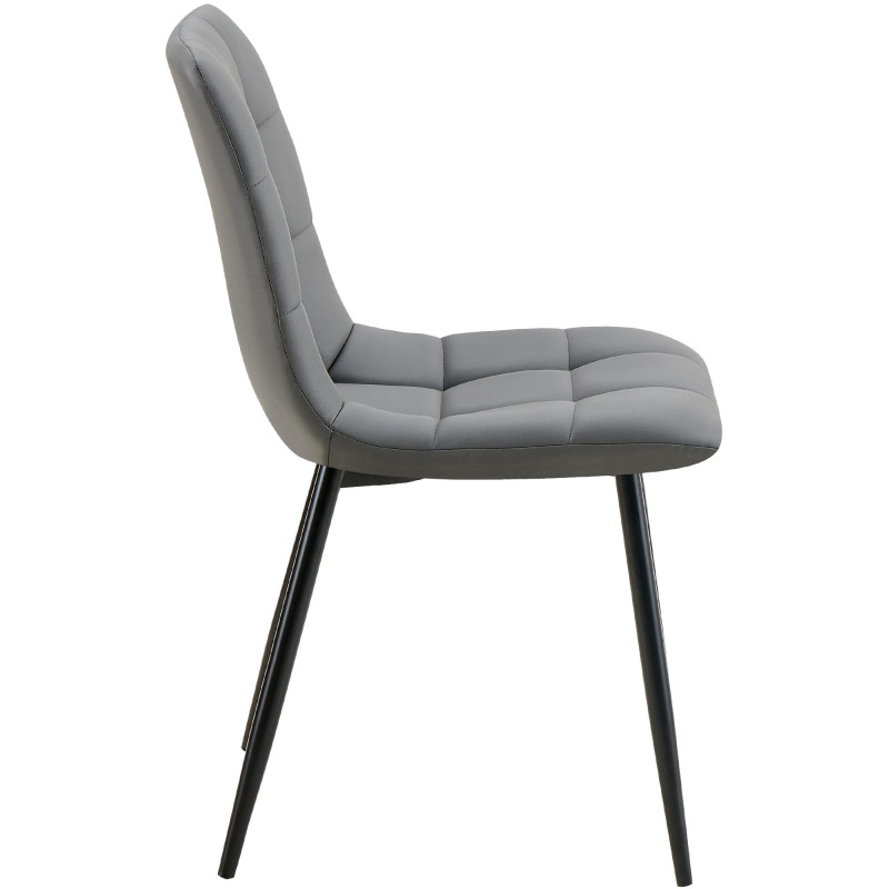 Chaise de salle à manger Antibes, similicuir gris foncé