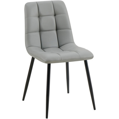 Chaise de salle à manger Antibes, similicuir gris clair