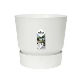 ELHO Pot de fleurs rond Greenville 30 - Extérieur - Ш 29,5 x H 27,8 cm - Blanc