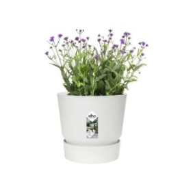 ELHO Pot de fleurs rond Greenville 30 - Extérieur - Ш 29,5 x H 27,8 cm - Blanc