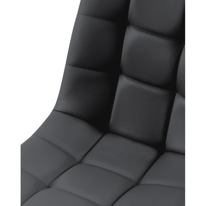 Chaise de salle à manger Antibes, similicuir noir