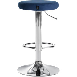 Lot de 2 tabourets de bar Ponte velours chromé bleu
