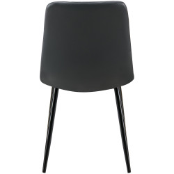 Chaise de salle à manger Antibes, similicuir noir