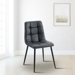 Chaise de salle à manger Antibes, similicuir noir