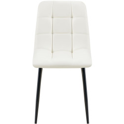 Chaise de salle à manger Antibes en similicuir blanc