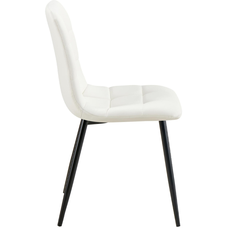 Chaise de salle à manger Antibes, similicuir blanc