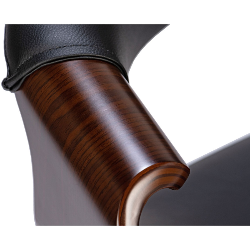 Lot de 2 chaises de salle à manger Foley, similicuir, noyer/noir