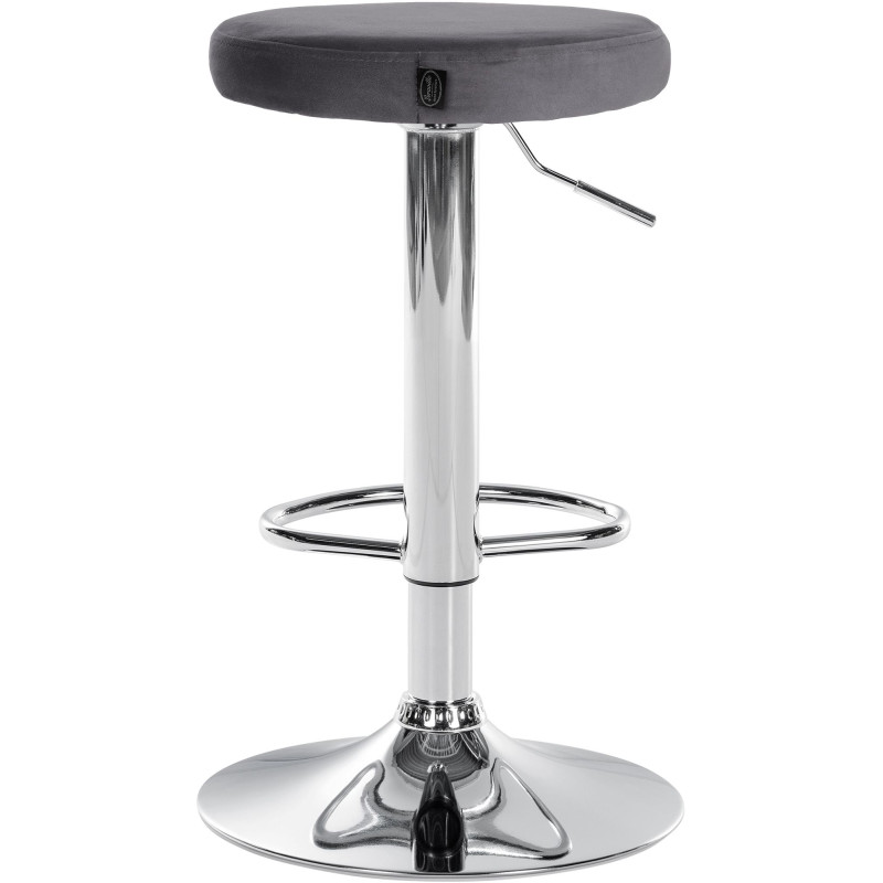 Lot de 2 tabourets de bar Ponte velours chromé gris foncé