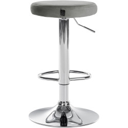 Lot de 2 tabourets de bar Ponte velours chromé gris