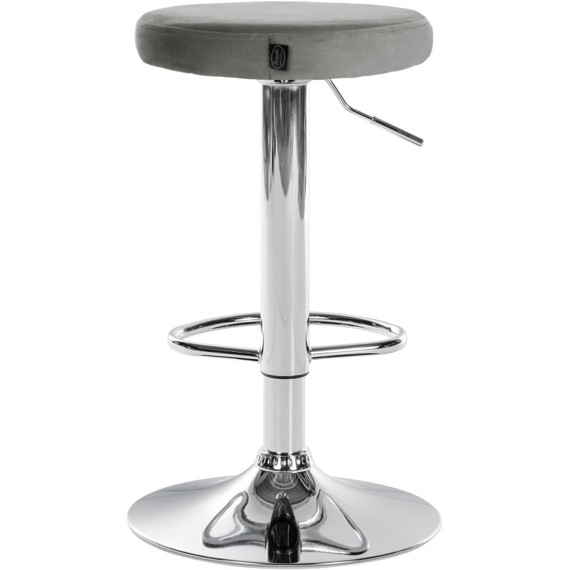 Lot de 2 tabourets de bar Ponte velours chromé gris