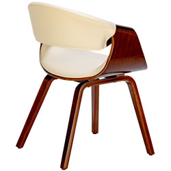 Lot de 2 chaises de salle à manger Foley, similicuir, noyer/crème