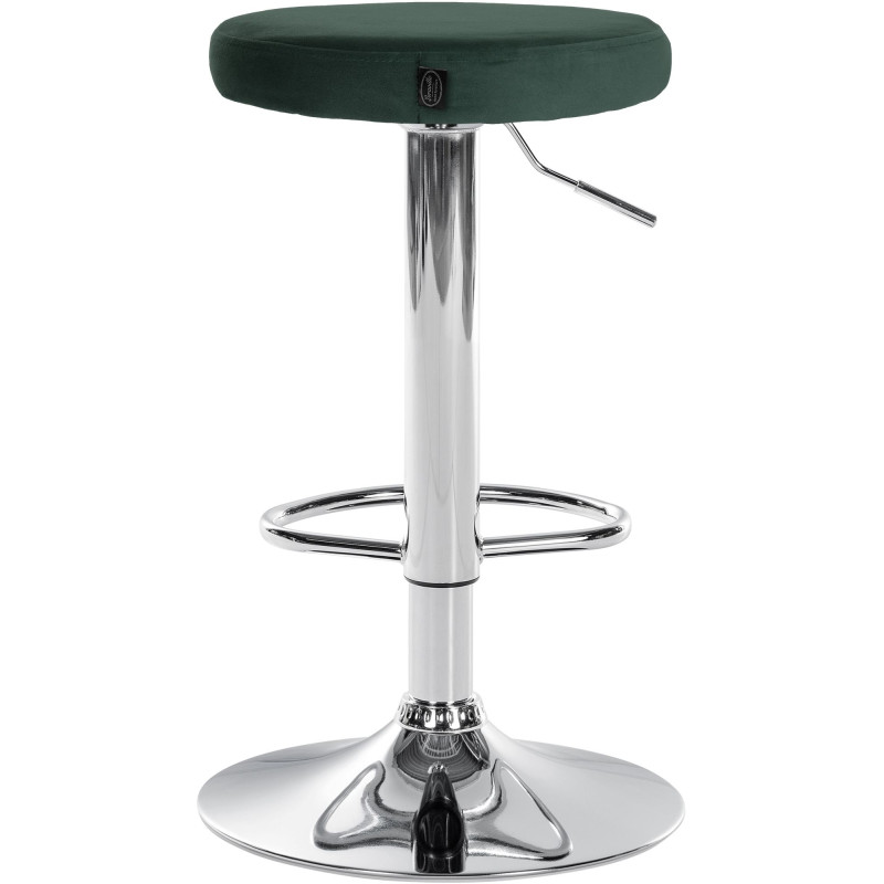 Lot de 2 tabourets de bar Ponte velours chromé vert