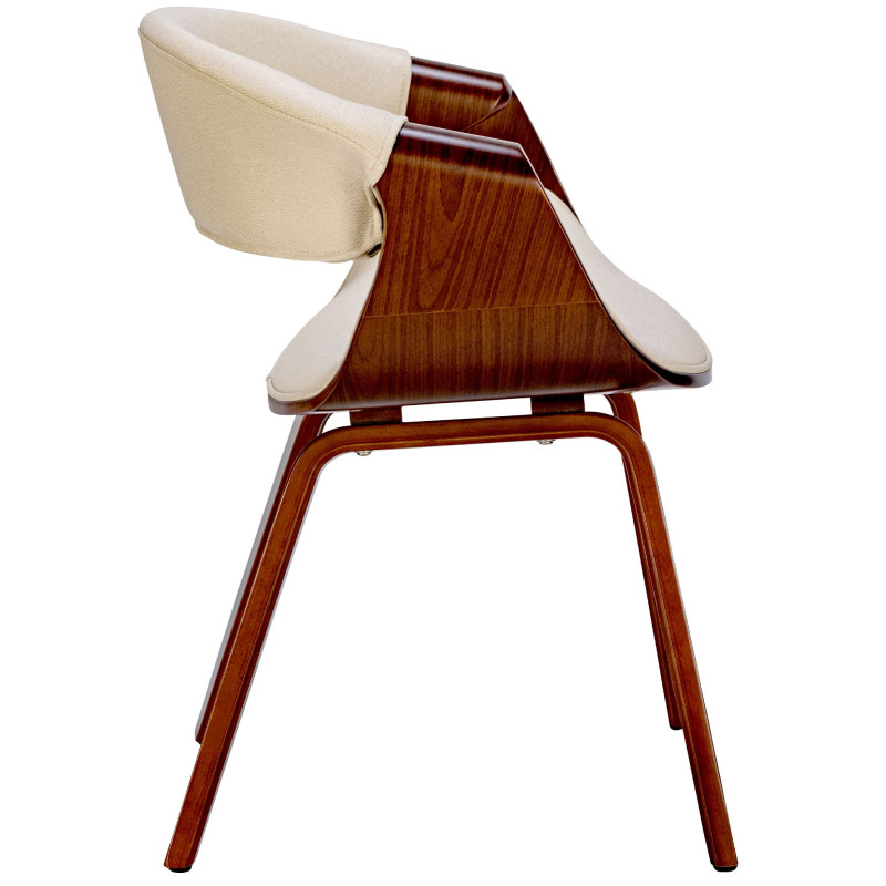 Ensemble de 2 chaises de salle à manger Foley, tissu noyer/crème