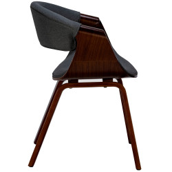 Lot de 2 chaises de salle à manger en tissu Foley noyer/noir