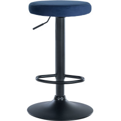 Lot de 2 tabourets de bar Ponte velours bleu