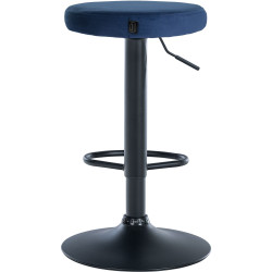 Lot de 2 tabourets de bar Ponte velours bleu