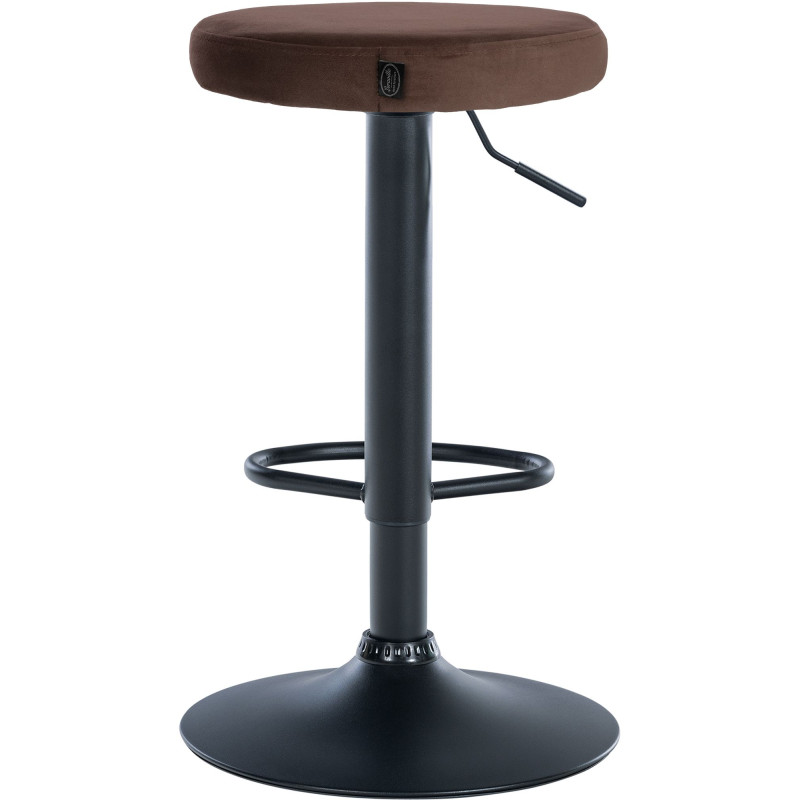 Lot de 2 tabourets de bar Ponte velours brun