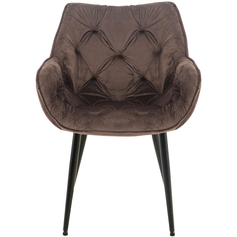 Ensemble de 2 chaises Tanna en velours marron