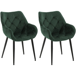 Lot de 2 chaises en velours Tanna en vert