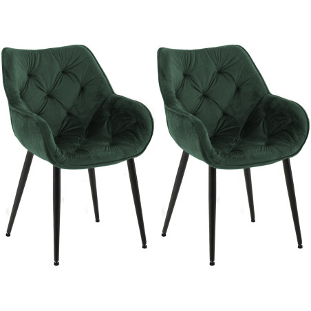 Lot de 2 chaises en velours Tanna en vert