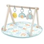 INGENUITY Tapis d'éveil Sun Valley, arche de jeu en bois - 3 jouets amovibles - pliable