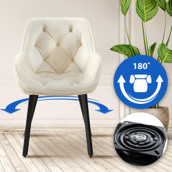 Chaise de salle à manger Antigo velours crème