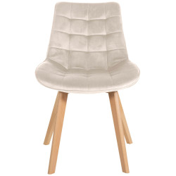 Lot de 2 chaises Brook velours crème