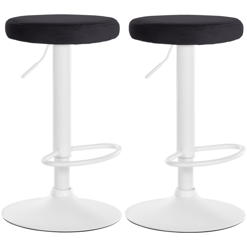 Lot de 2 tabourets de bar Ponte velours noir